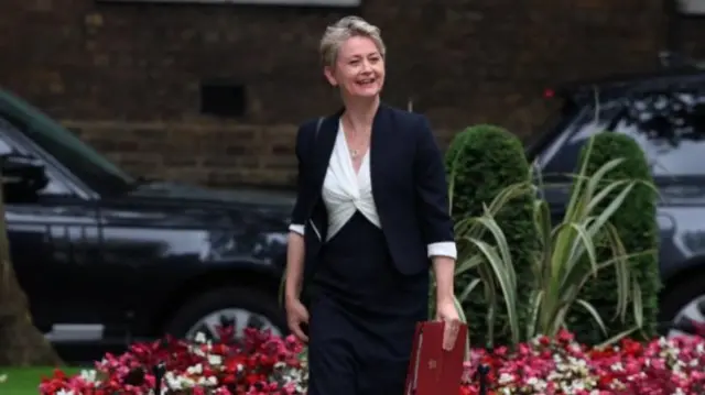 Britain's Secretary of State for the Home Department Yvette Cooper walks outside Downing Street on the day of the first cabinet meeting with British Prime Minister Keir Starmer, in London, Britain, July 6, 2024