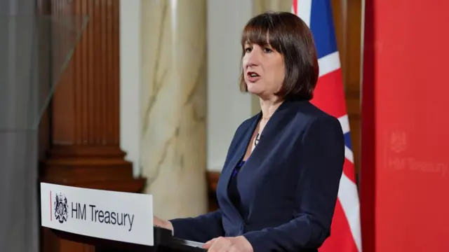 Chancellor of the Exchequer Rachel Reeves gives a speech at the Treasury in London, Britain, to an audience of leading business figures and senior stakeholders, announcing the first steps the new Government will be taking to deliver economic growth