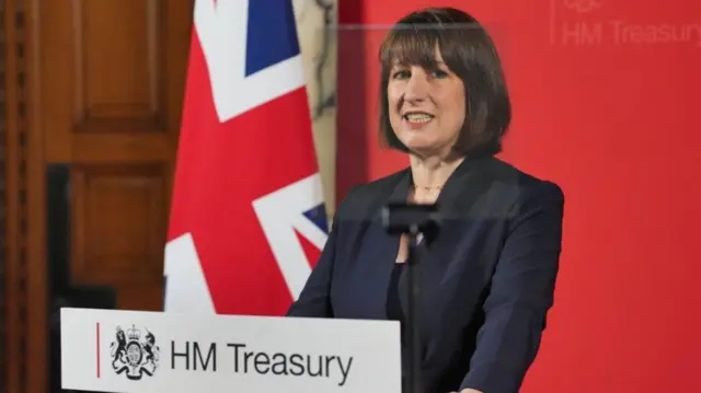 Chancellor of the Exchequer Rachel Reeves gives a speech at the Treasury in London