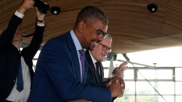 Starmer and Gething at the Senedd in Cardiff