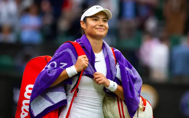 Emma Raducanu following her defeat by Lulu Sun