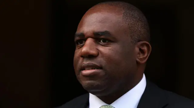 David Lammy is seen in close up