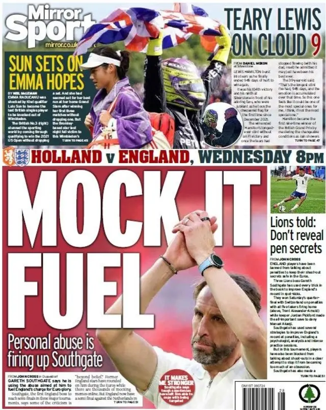 Mirror's back page