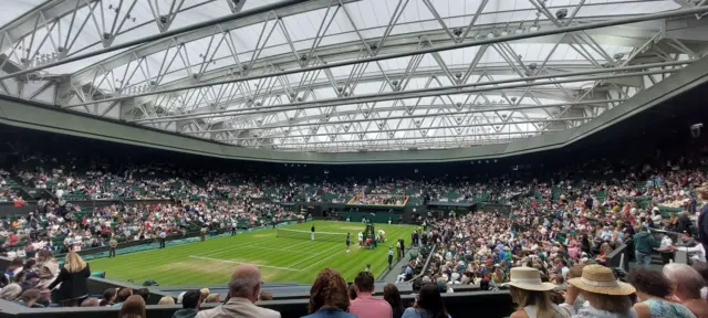 Centre Court roof closed