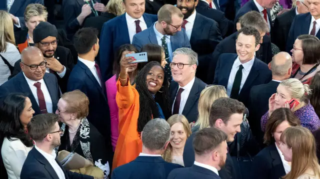 MP Dawn Butler poses for a selfie with Keir Starmer