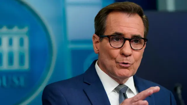 John Kirby speaks during a White House press briefing