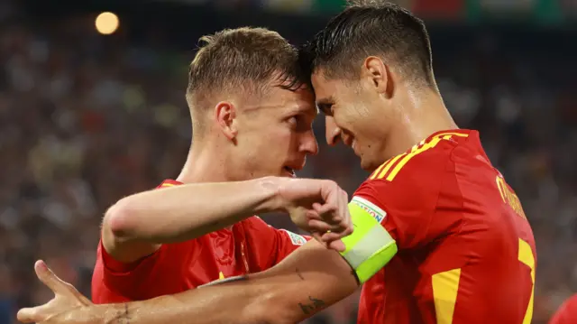 Dani Olmo and Alvaro Morata