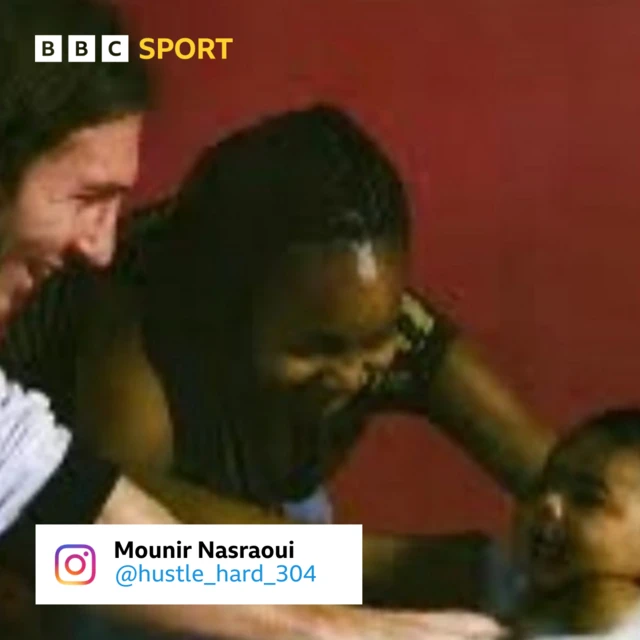 Photo of Lamine Yamal as a baby and Lionel Messi