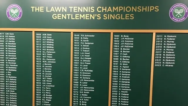 Wimbledon champions board