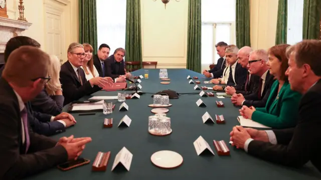 Roundtable of mayors across England at Downing Street with Keir Starmer