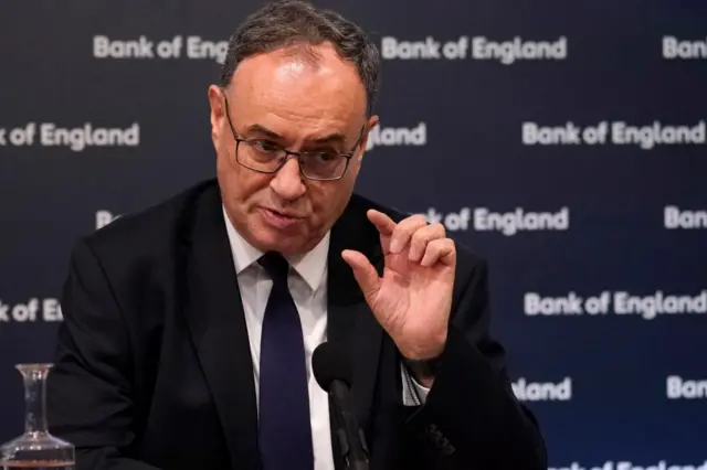 Bank of England governor Andrew Bailey at a press conference