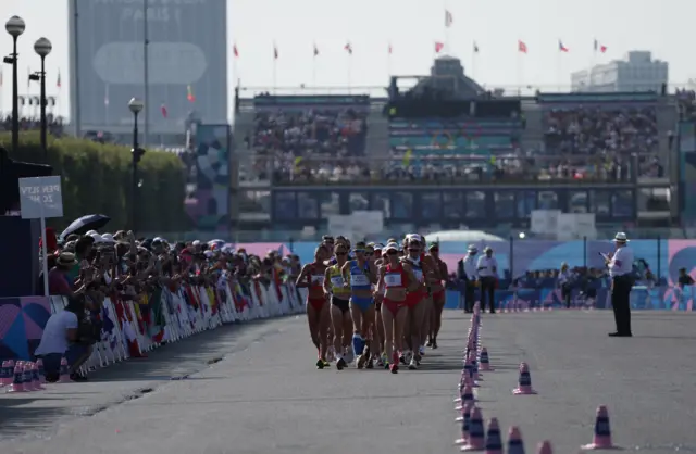 The women's race walk