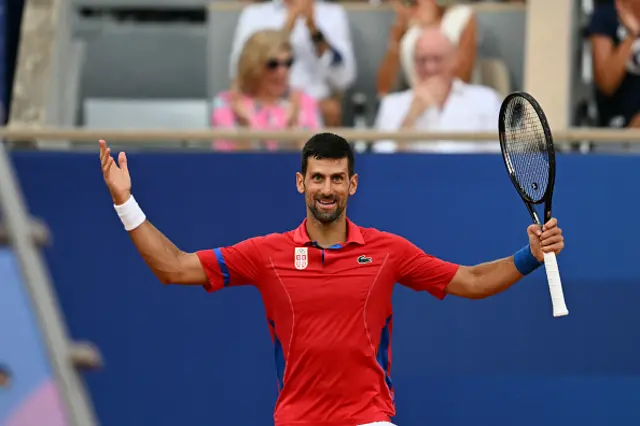 Novak Djokovic celebrates