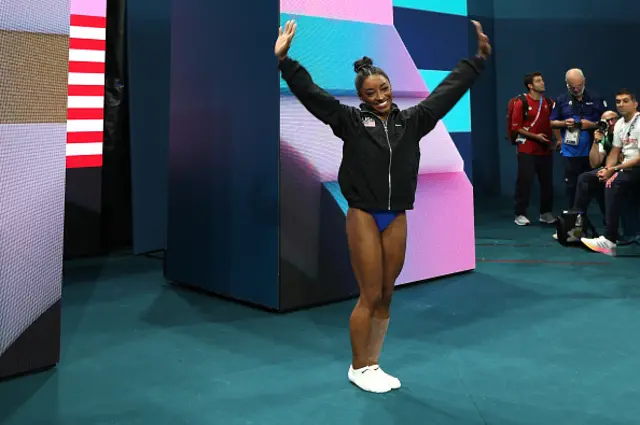 Simone Biles of Team United States is introduced