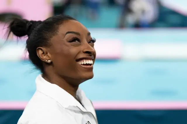 Simone Biles smiles