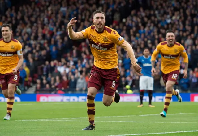 Louis Moult scored twice at Hampden in 2017