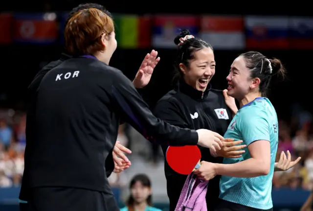 Jihee Jeon, Yubin Shin and Eunhye Lee of South Korea