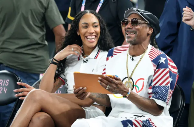 A'ja Wilson and Snoop Dogg