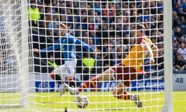 Paul McGinn makes a great goal-line block