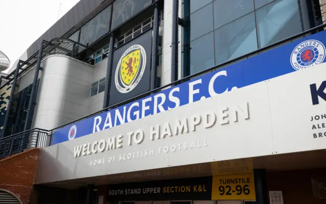 Hampden has been rebranded with Rangers imagery