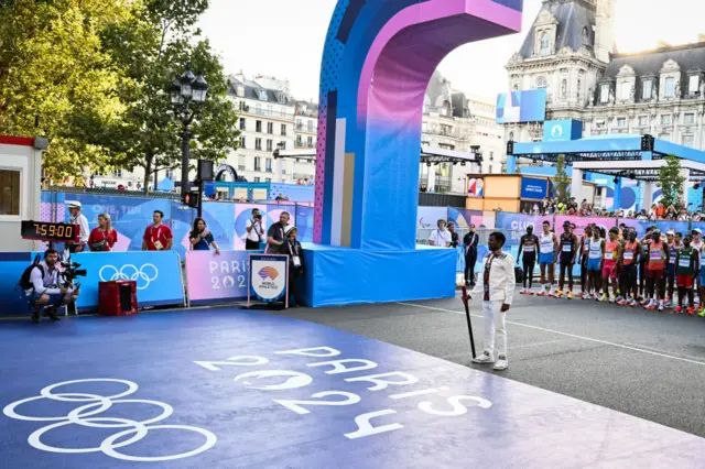 Haile Gebrselassie opening the marathon