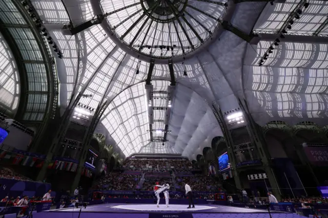 General view of the taekwondo at the Grand Palais