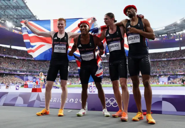 ronze medalists Alex Haydock-Wilson, Matthew Hudson-Smith, Lewis Davey and Charles Dobson of Team Great Britain