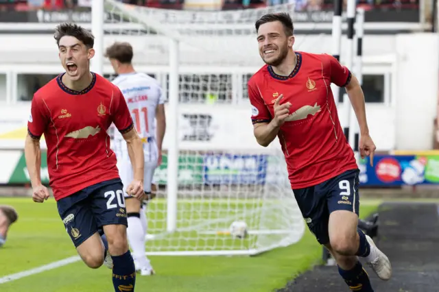 Falkirk players celebrating