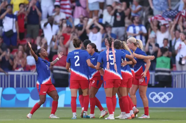 USA players celebrate