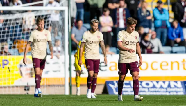 Hearts players looking dejected