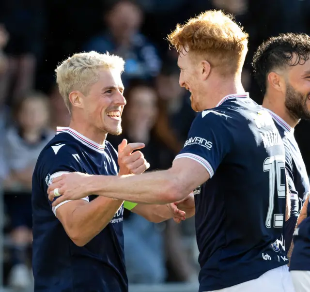 Dundee's Luke McCowan and Simon Murray celebrate