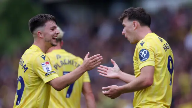 Oxford United celebrate scoring