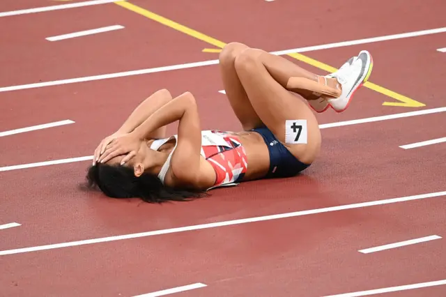 Katarina Johnson-Thompson hurt on the track