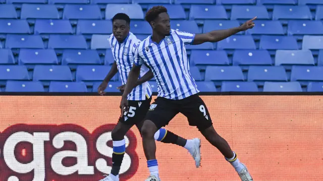 Jamal Lowe points in celebration after scoring