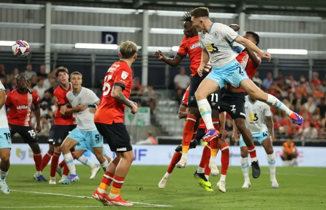 Dara O'Shea scores a header for Burnley