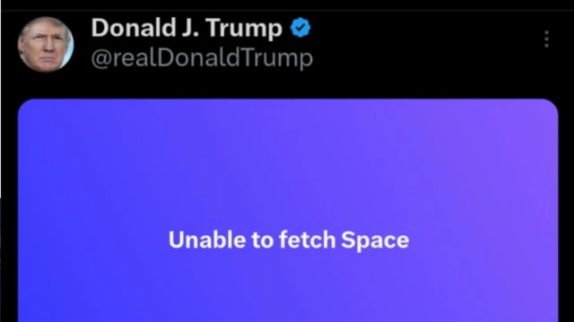 Twitter screen shot of Donald Trump space