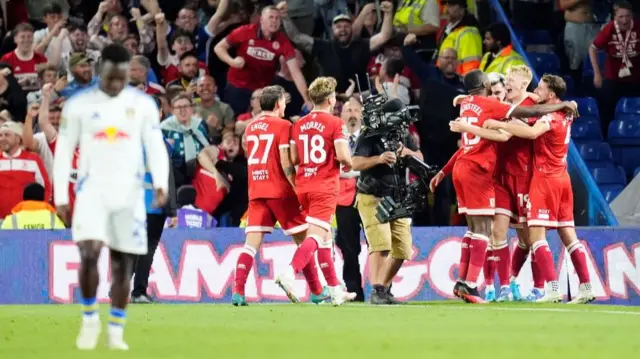 Middlesbrough players celebrate a goal