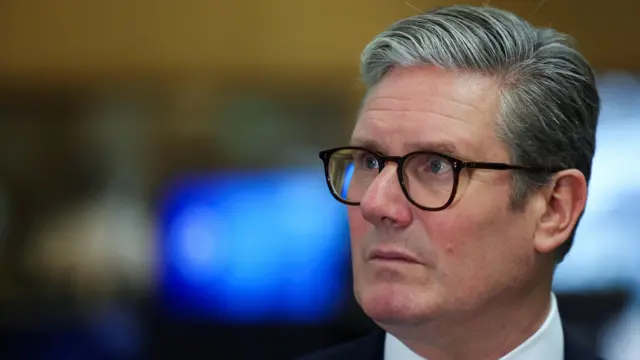 Prime Minister Sir Keir Starmer during a visit to Lambeth Police Headquarters in London