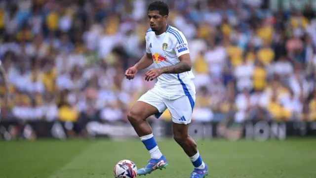 Leeds forward Georginio Rutter on the ball