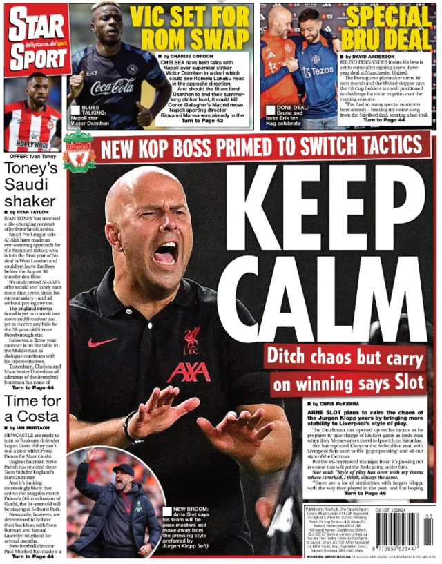 Back page of the Daily Star on 15 August 2024