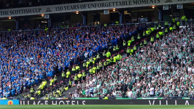 Rangers and Celtic fans at the 2024 Scottish Cup final