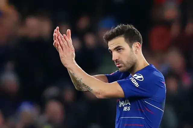 Cesc Fabregas in Chelsea kit, 2019.
