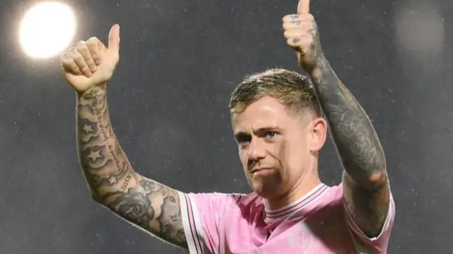 Blackburn striker Sammie Szmodics with his thumbs up