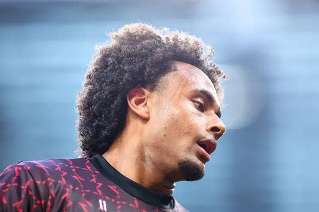 Joshua Zirkzee of Manchester United looks on