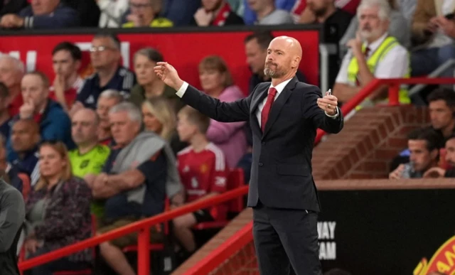 Erik ten Hag during the Premier League match