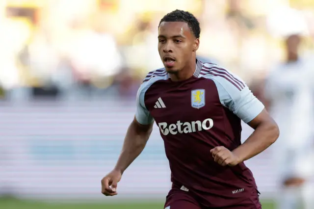 Cameron Archer playing for Aston Villa