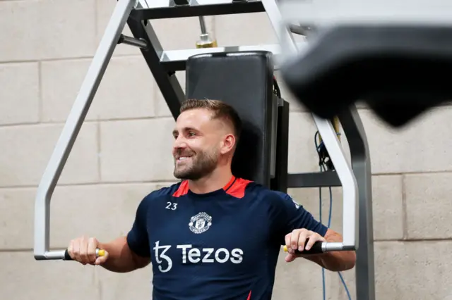 Luke Shaw in training