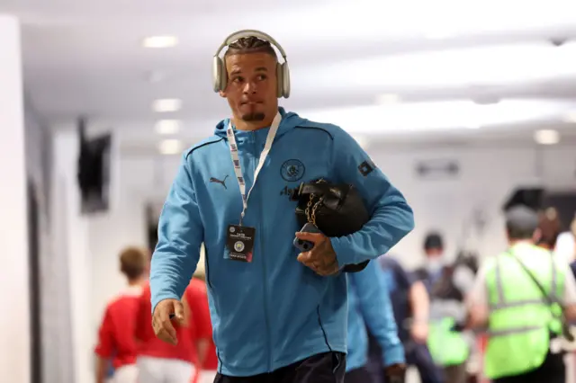 Kalvin Phillips with his headphones on