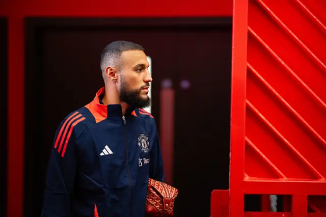 Noussair Mazraoui of Manchester United arrives