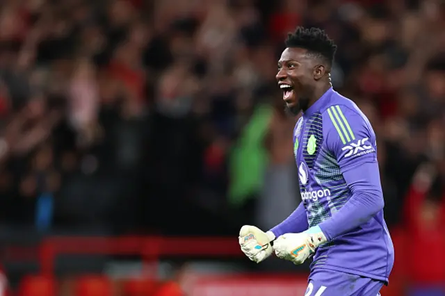 Andre Onana of Manchester United celebrates